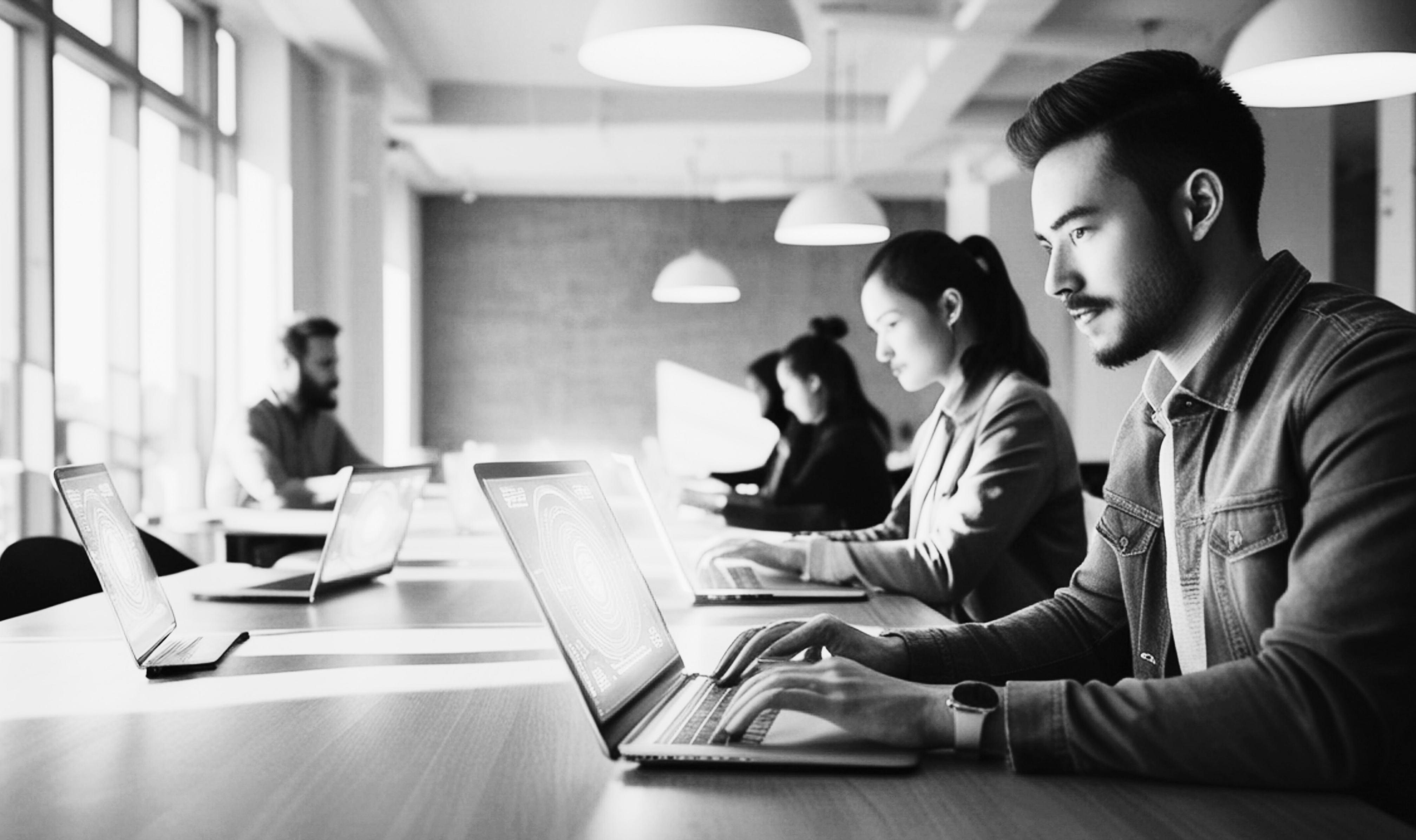 Engineering team collaborating on precast panel drawings
